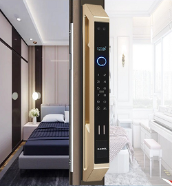 Khóa cửa nhận diện khuôn mặt và vân tay cửa nhôm kính Kadol KD-405